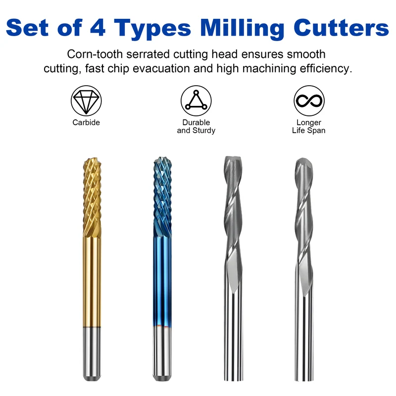 Twotrees 40 PCS End Mills CNC Router Bits