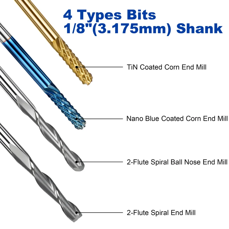 Twotrees 40 PCS End Mills CNC Router Bits