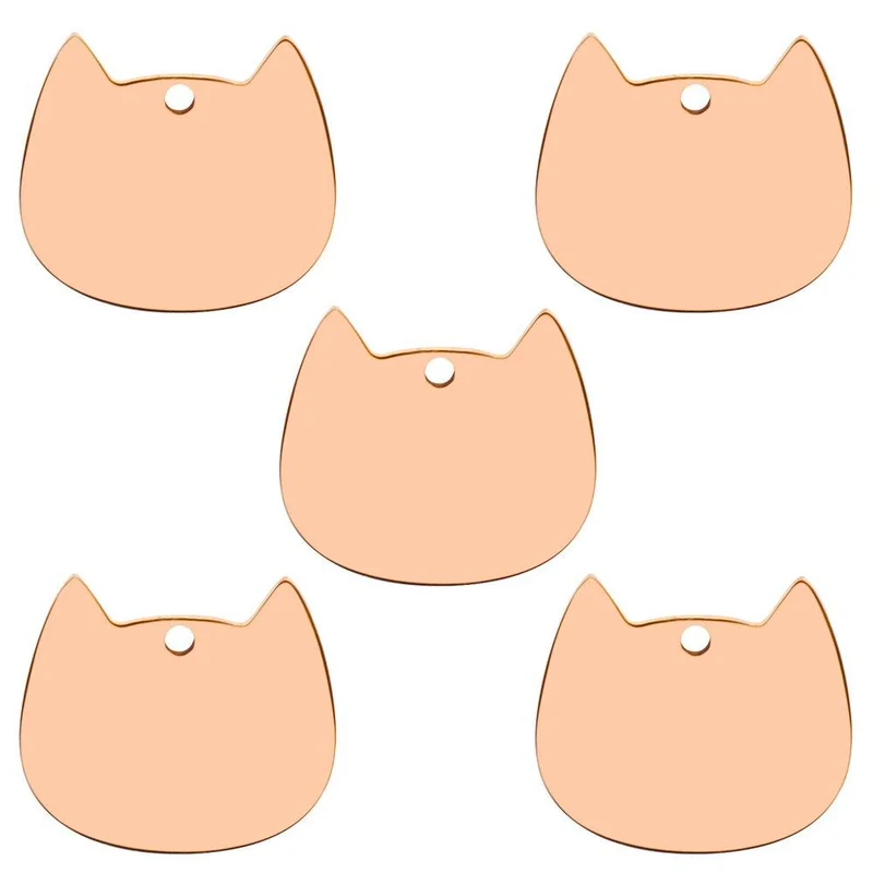 Twotrees 20Pcs Stainless steel Cat Face Id Tags