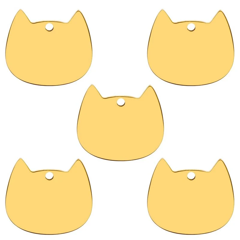 Twotrees 20Pcs Stainless steel Cat Face Id Tags