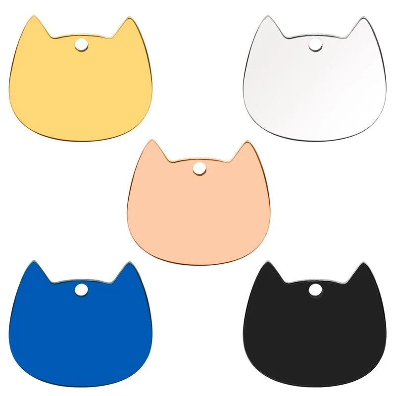 Twotrees 20Pcs Stainless steel Cat Face Id Tags