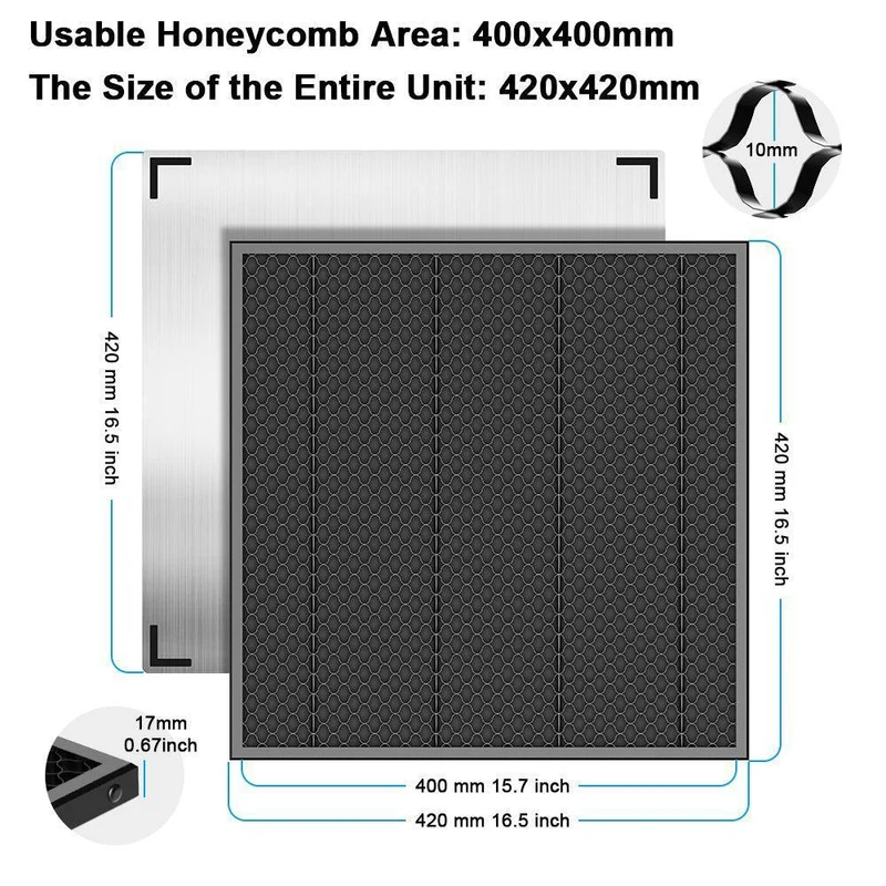Twotrees Laser Cutting Honeycomb Workbench Table Size 420*420mm