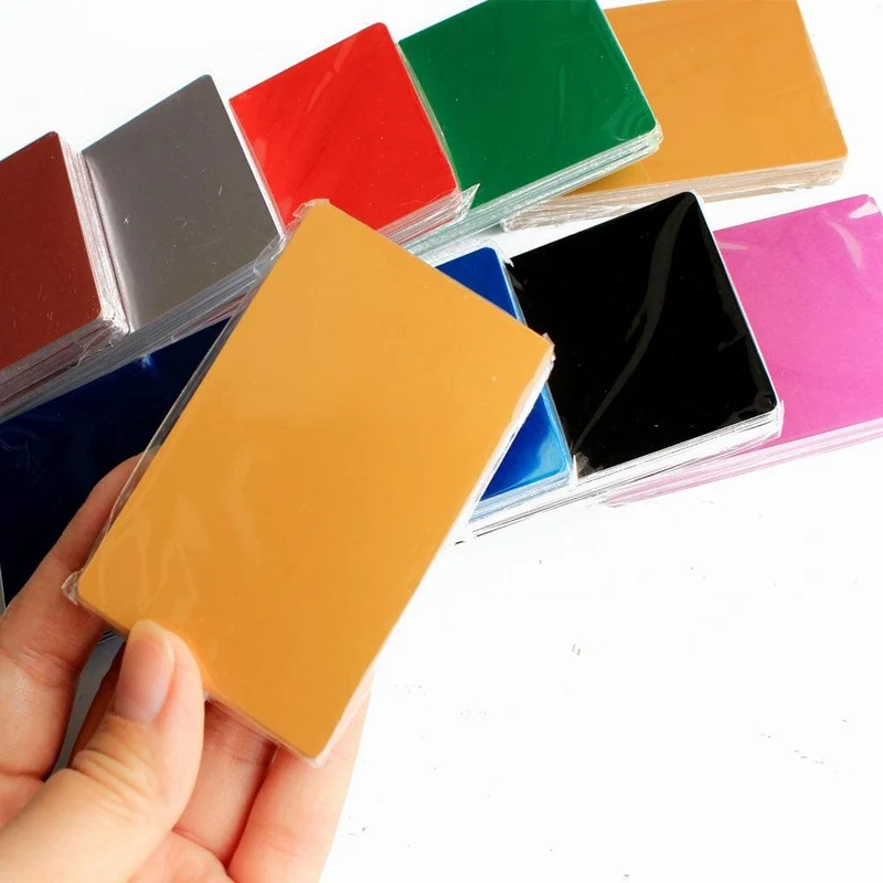 Twotrees 100 Pcs Metal Business Card 0.2mm Thickness Aluminum Alloy Blanks Card