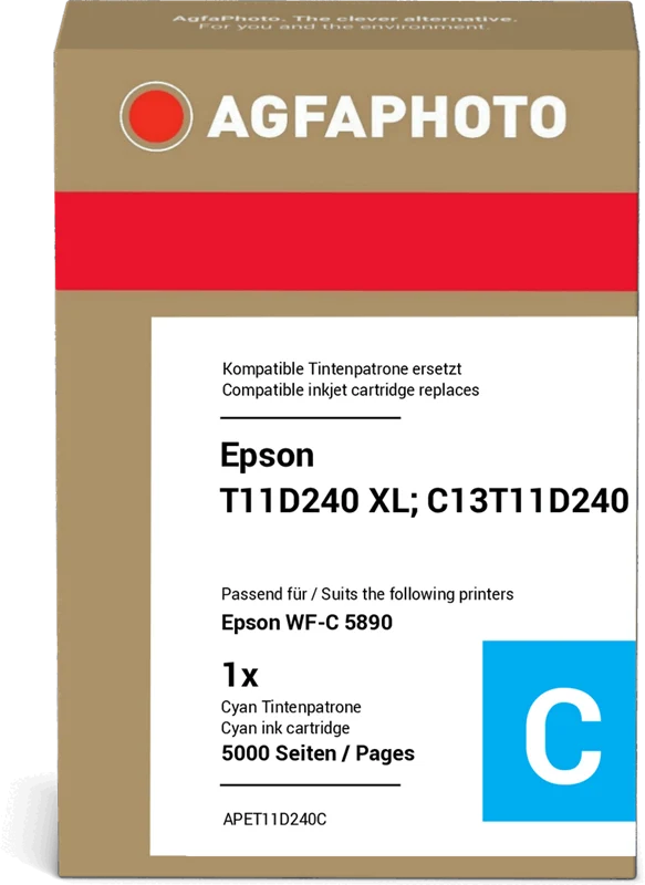 Agfa Photo XL Druckerpatrone kompatibel mit Epson T11D2 XL Cyan