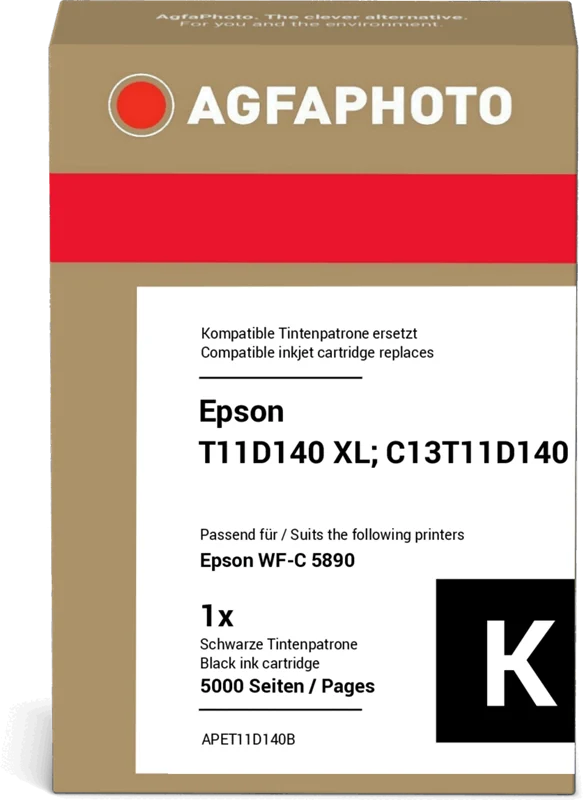 Agfa Photo XL Druckerpatrone kompatibel mit Epson T11D1 XL Schwarz