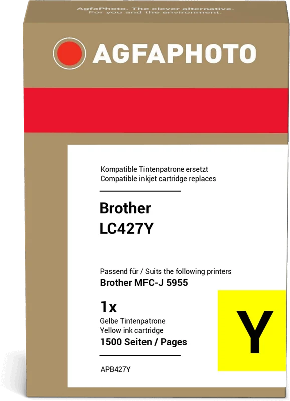 Agfa Photo Druckerpatrone kompatibel mit Brother LC427Y Gelb