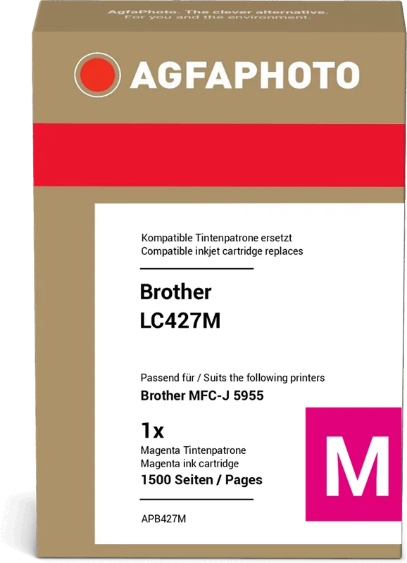 Agfa Photo Druckerpatrone kompatibel mit Brother LC427M Magenta