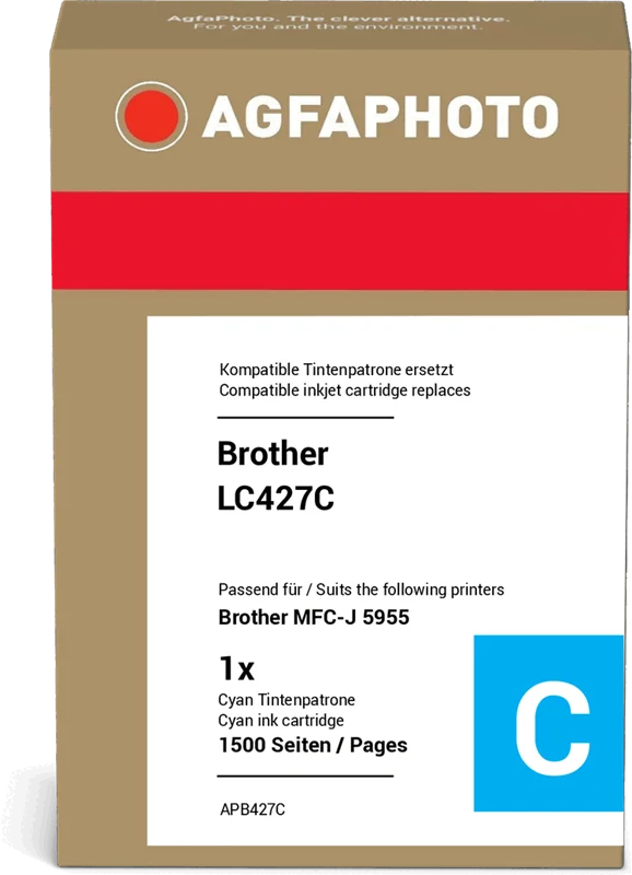 Agfa Photo Druckerpatrone kompatibel mit Brother LC427C Cyan