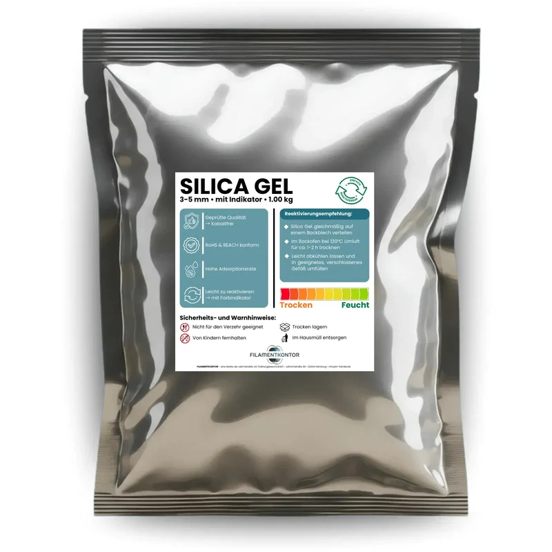 Silica Gel 3–5 mm Orange/Grün 1 kg – Trockenperlen mit Farbindikator