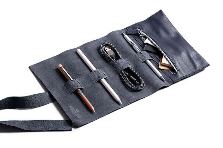 Mini Zip Leather Rollup Cord & Tools Wrap