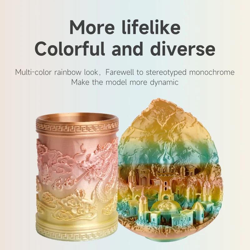 eSUN Silk PLA Rainbow 1.75mm 3D Filament 1KG