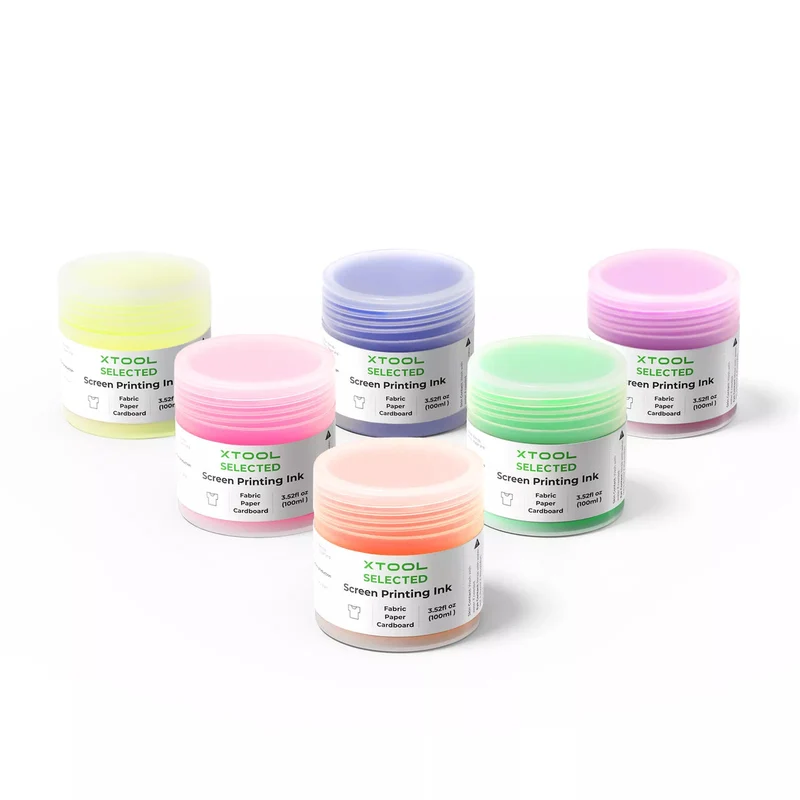 xTool Fluorescent Color Screen Printing Ink Set
