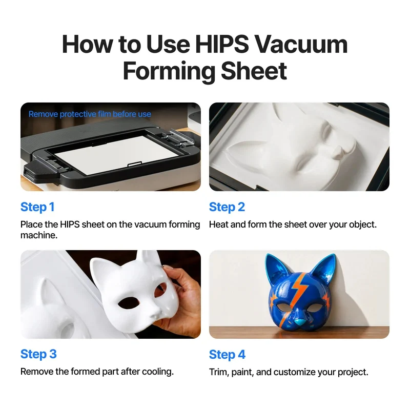 xTool White HIPS Vacuum Forming Sheets 1 mm – 20 Stück