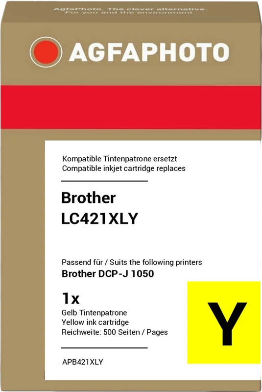Agfa Photo XL Druckerpatrone kompatibel mit Brother LC421XLY XL Gelb