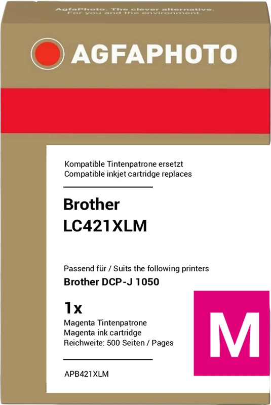 Agfa Photo XL Druckerpatrone kompatibel mit Brother LC421XLM XL Magenta