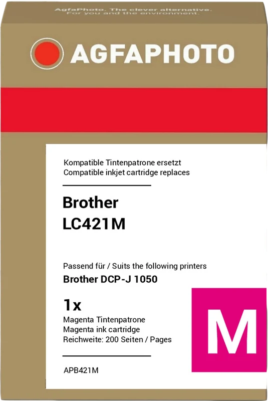 Agfa Photo Druckerpatrone kompatibel mit Brother LC421M Magenta