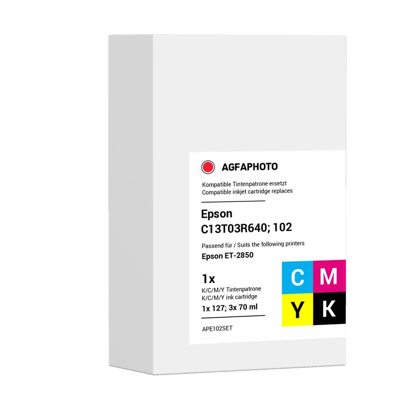 Agfa Photo Multipack kompatibel mit Epson 102 Multipack Schwarz Cyan Magenta Gelb