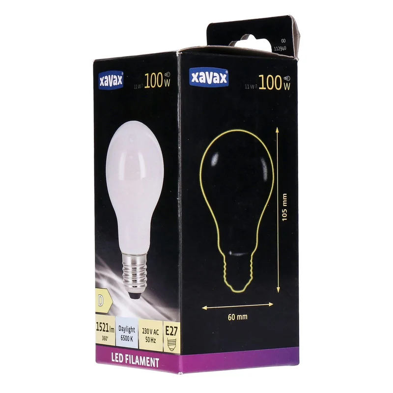 Xavax E27 LED Filament Birne Taglicht 11W=100W 1521lm