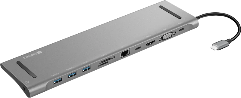 Sandberg Dockingstation USB-C 10-in-1 Silber