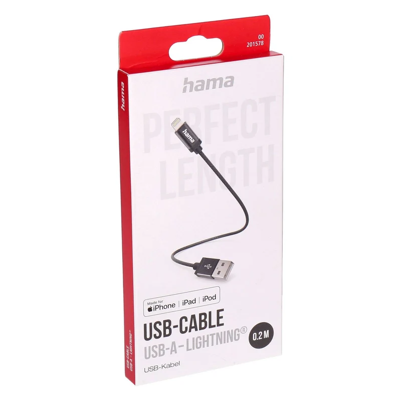 Hama 00201578 Lightning-Kabel 0,2 m Schwarz