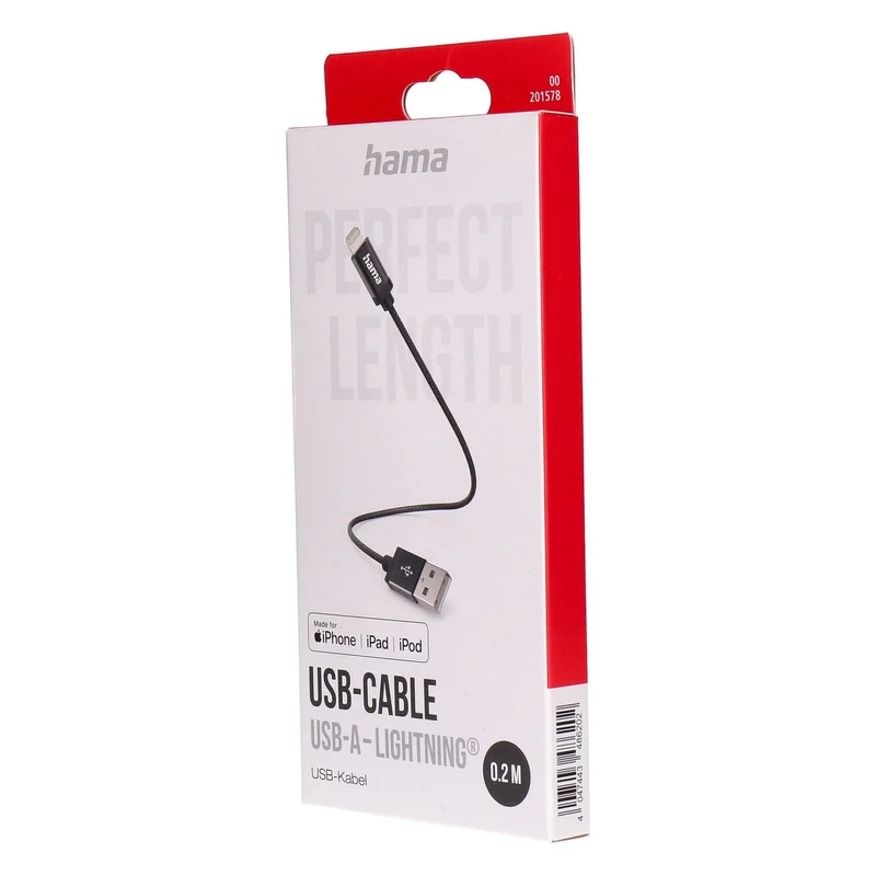 Hama 00201578 Lightning-Kabel 0,2 m Schwarz
