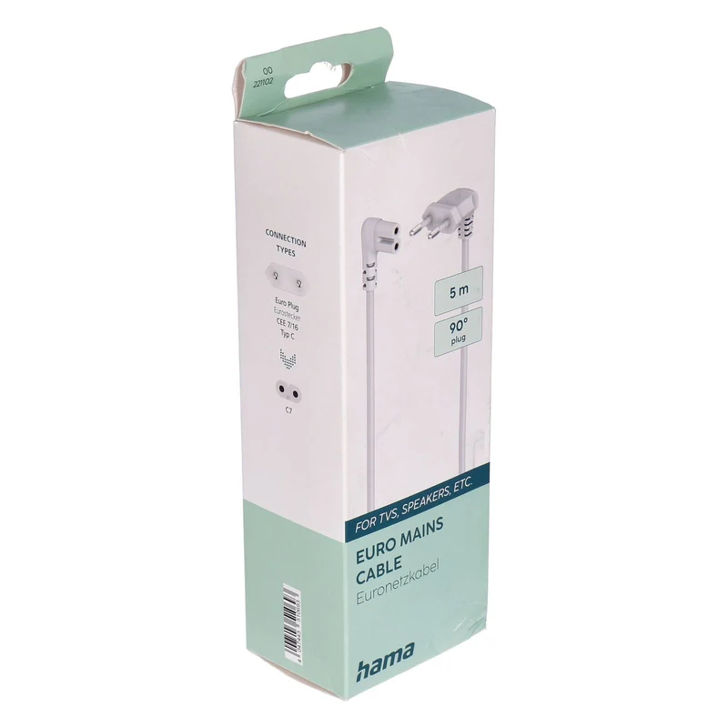 Hama 00221102 Stromkabel Weiß 5 m Netzstecker Typ C C7-Koppler