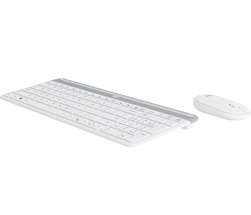Logitech MK470 Slim kabelloses Tastatur-Maus-Set Weiss