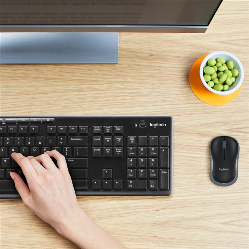 Logitech MK270 kabelloses Tastatur-Maus-Set QWERTY US-Int NSEA Schwarz