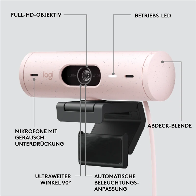 Logitech BRIO 500 - Webcam rose