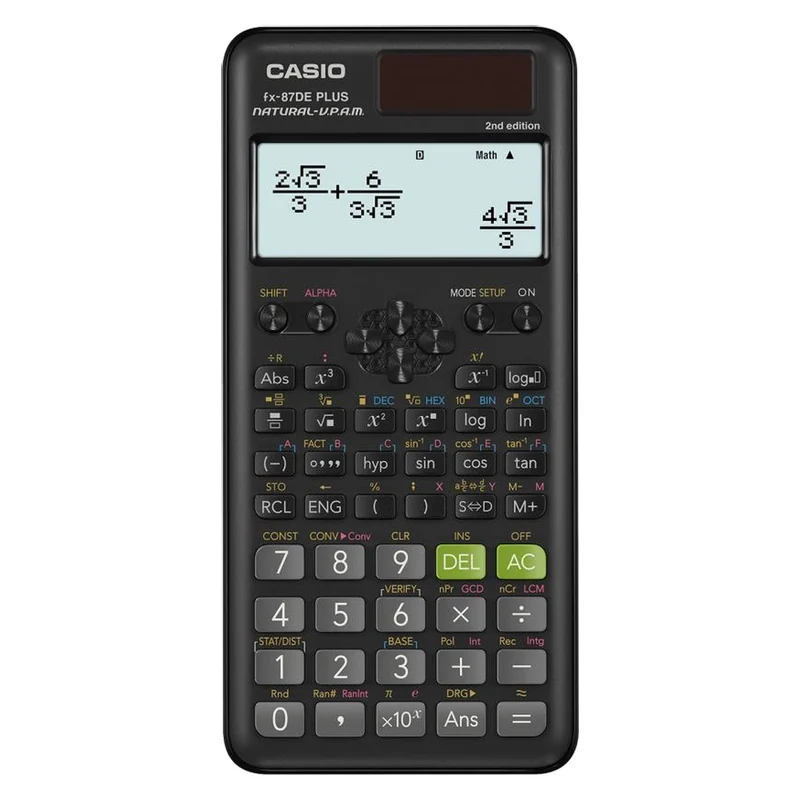 Casio FX-87DE Plus 2nd edition Wissenschaftlicher Taschenrechner Schwarz