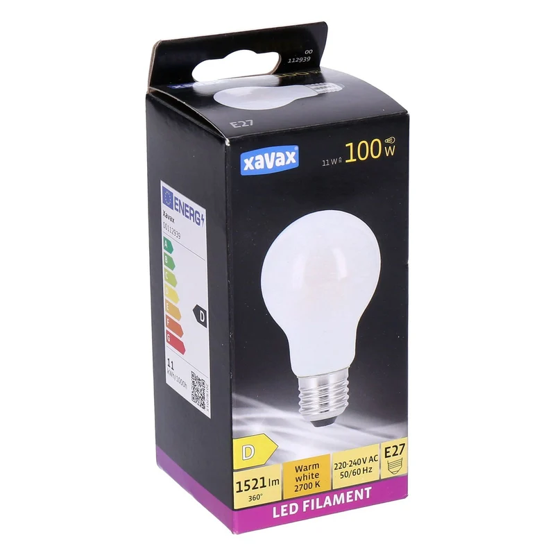 Xavax E27 LED Filament Birne Warmweiß 11W=100W 1521lm
