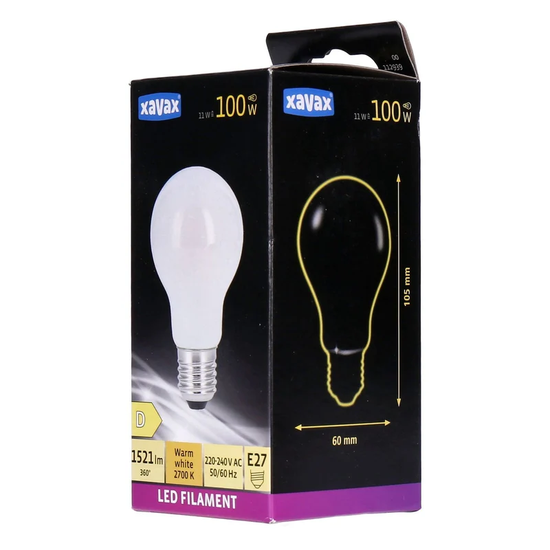 Xavax E27 LED Filament Birne Warmweiß 11W=100W 1521lm