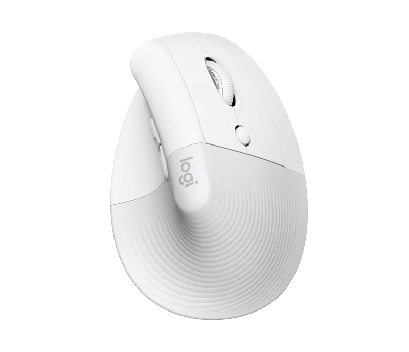 Logitech Lift für Mac, Kabellos Vertikale Ergonomische Maus Weiss