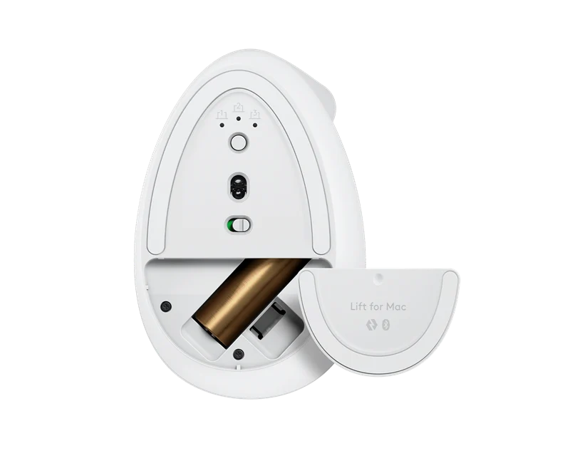 Logitech Lift für Mac, Kabellos Vertikale Ergonomische Maus Weiss