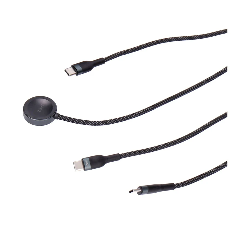 SDL 3 in 1 Lade und Sync-Kabel schwarz passend für Apple Watch und USB-C