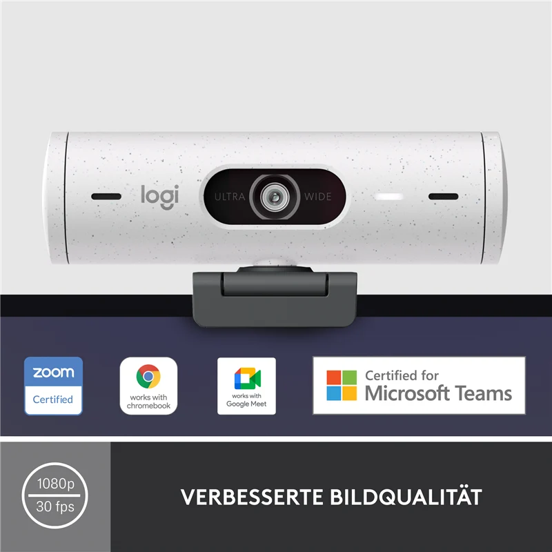 Logitech BRIO 500 - Full-HD-Webcam Weiss