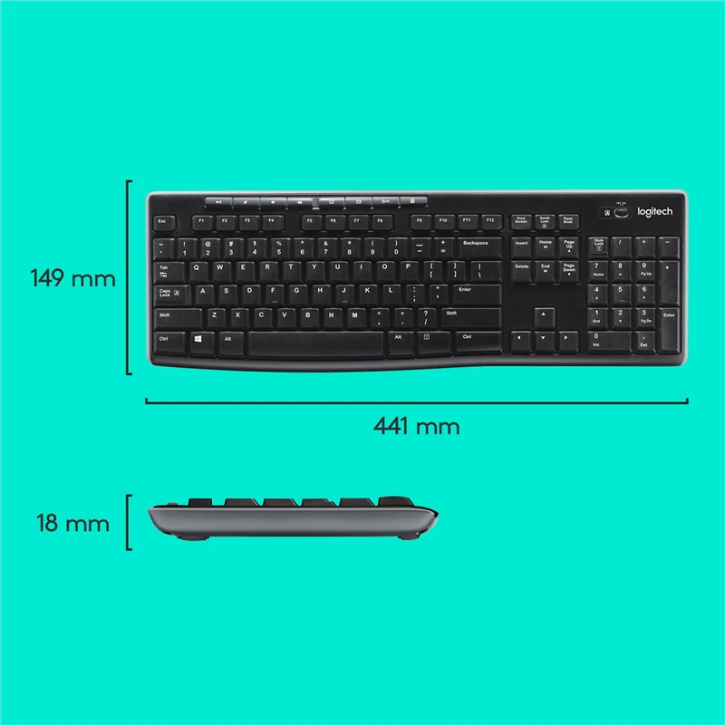 Logitech MK270 kabelloses Tastatur-Maus-Set QWERTY US-int EER Schwarz
