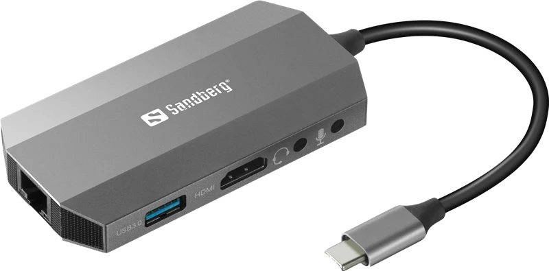 Sandberg Dockingstation USB-C 6in1 Travel grey