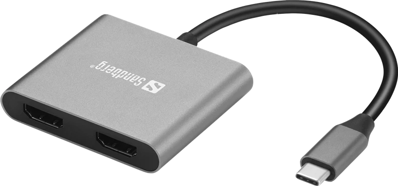Sandberg Dockingstation USB-C, 2xHDMI+USB+PD Grau