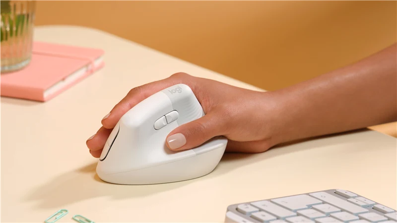 Logitech Lift Vertical Ergonomic Maus Weiss