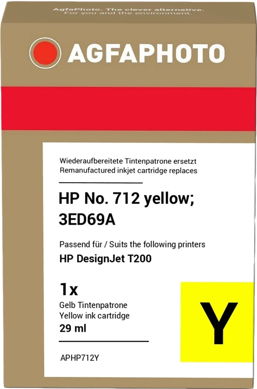 Agfa Photo Druckerpatrone kompatibel mit HP 712 Gelb