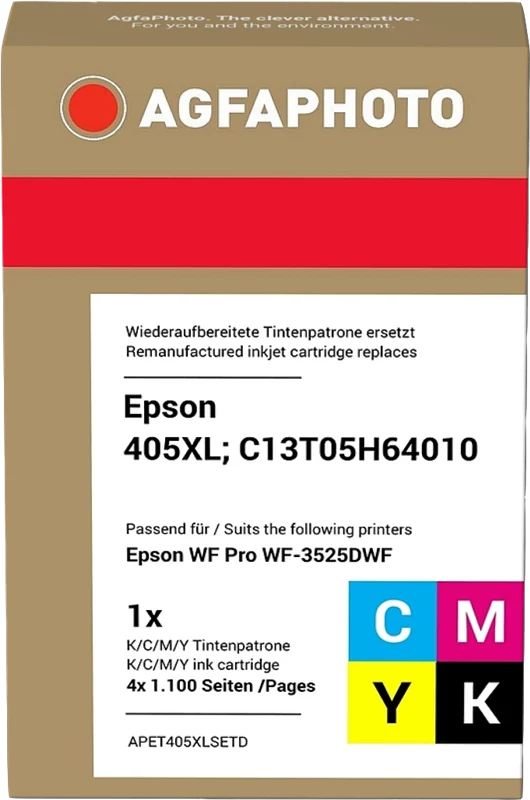 Agfa Photo XL Multipack kompatibel mit Epson 405XL Multipack Schwarz Cyan Magenta Gelb