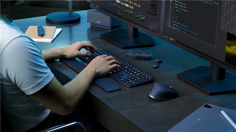 Logitech MX Keys S - kabellos Tastatur, Maus graphite