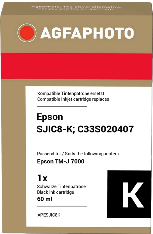 Agfa Photo Druckerpatrone kompatibel mit Epson SJIC8 Schwarz