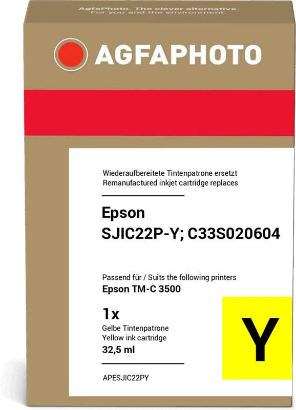 Agfa Photo Druckerpatrone kompatibel mit Epson SJIC22P-Y Gelb