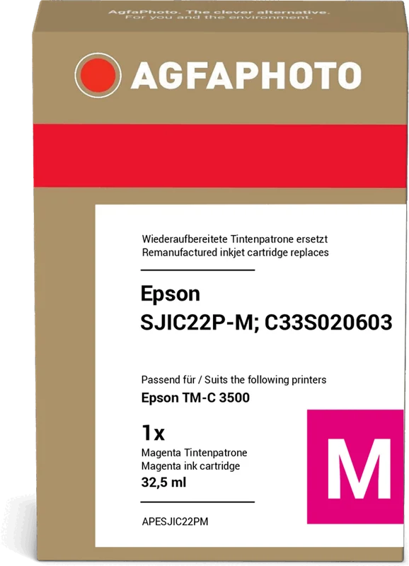 Agfa Photo Druckerpatrone kompatibel mit Epson SJIC22P-M Magenta