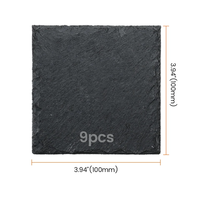 AlgoLaser Square Slate Coaster (9 pcs)