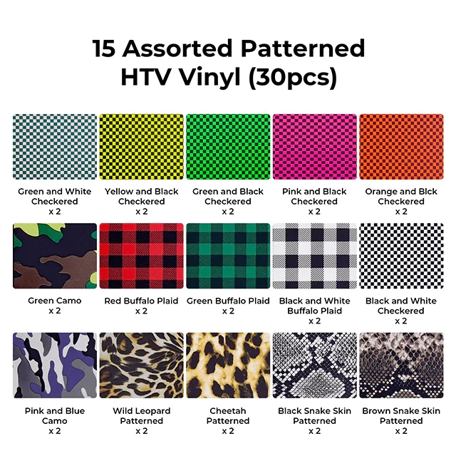 xTool Patterned Heat Transfer Vinyl – 30er-Pack