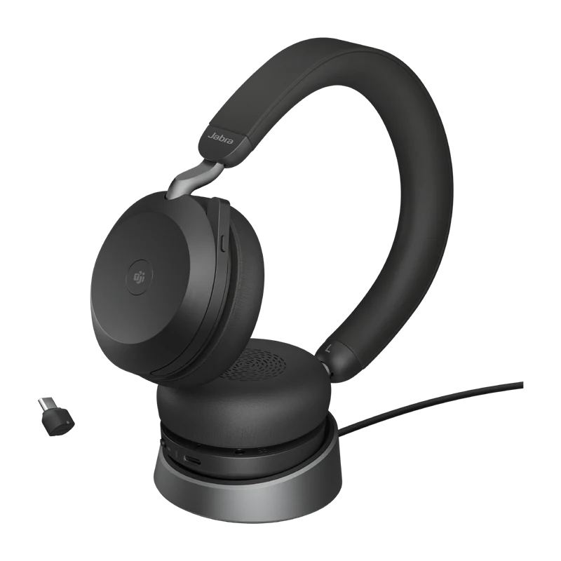 Jabra Evolve2 75 USB-C Headset mit Ladestation Schwarz
