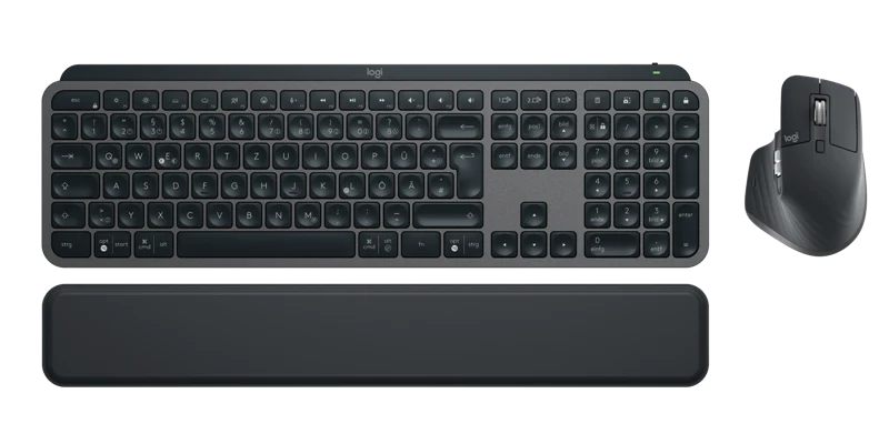 Logitech MX Keys - Wireless Tastatur-Maus & Handgelenkauflage graphite